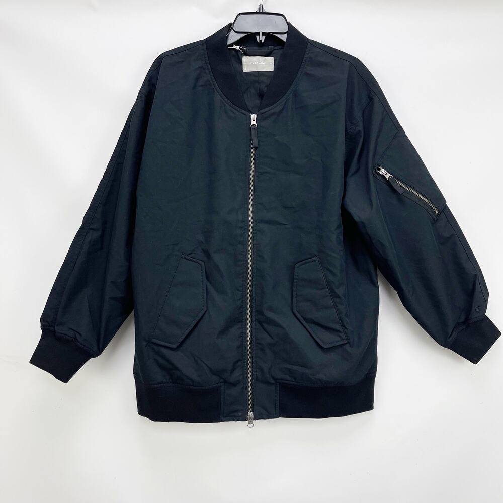 Everlane Womens Cotton Bomber Jacket Medium Black - Picture 4 of 9